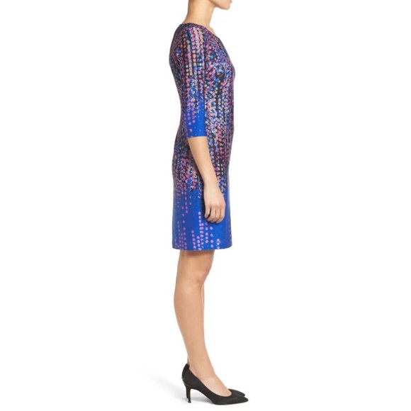 Chetta B Confetti Print Knit Sheath Dress 2 - Picture 2 of 4